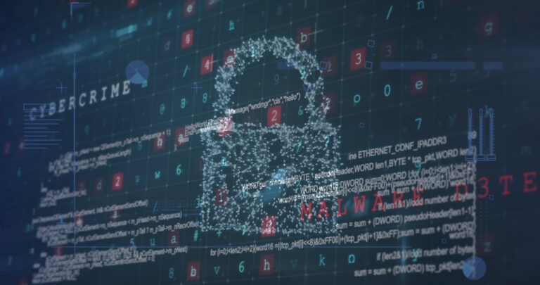 A holographic padlock over lines of code illustrating a medical data breach claim