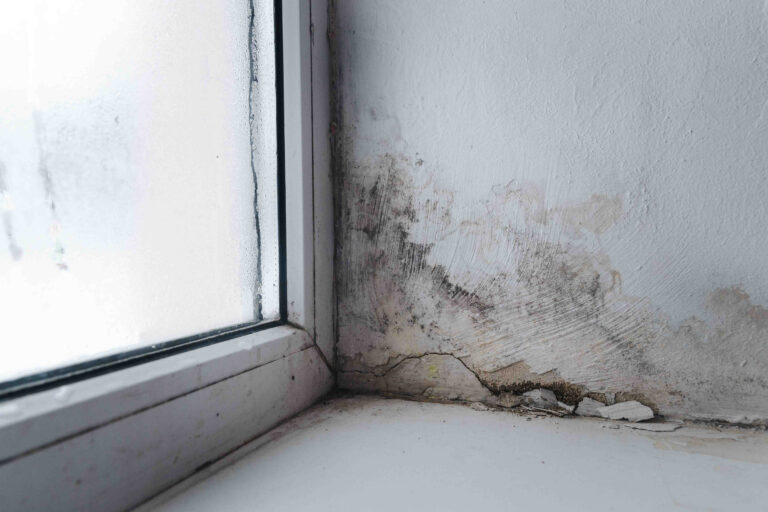 Damp near the window which may cause damp and mould compensation claims.