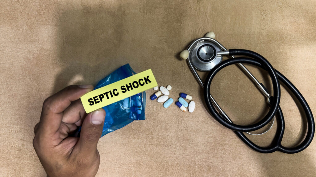 Septic shock sticky note with tablets