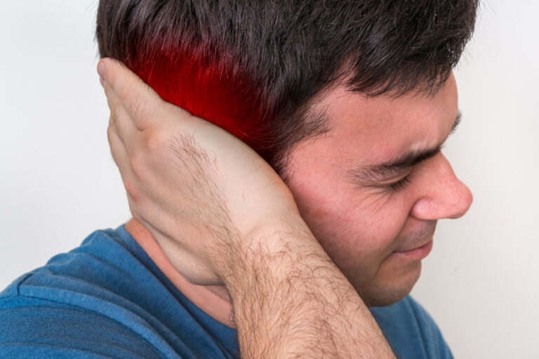 A man suffers hearing problems and slight nihl